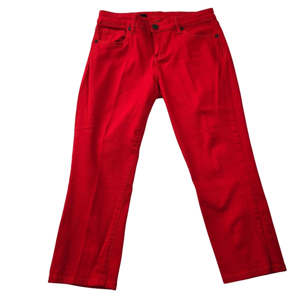 KUT from the Kloth‎ Crop Skinny Red Jeans Pants Women Size 8 Stretch 5 pocket